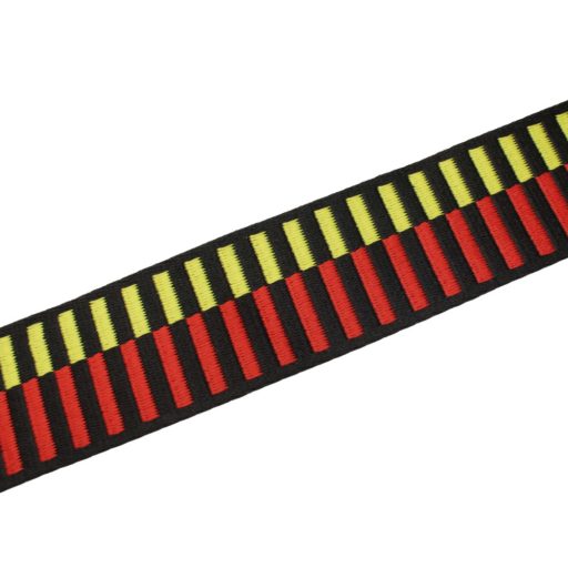 Striped Woven Webbing, Black-Neon, 50 mm
