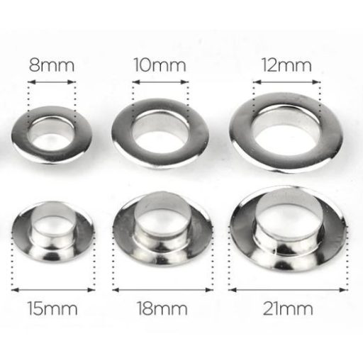 Eyelet, Nickel, 8 mm