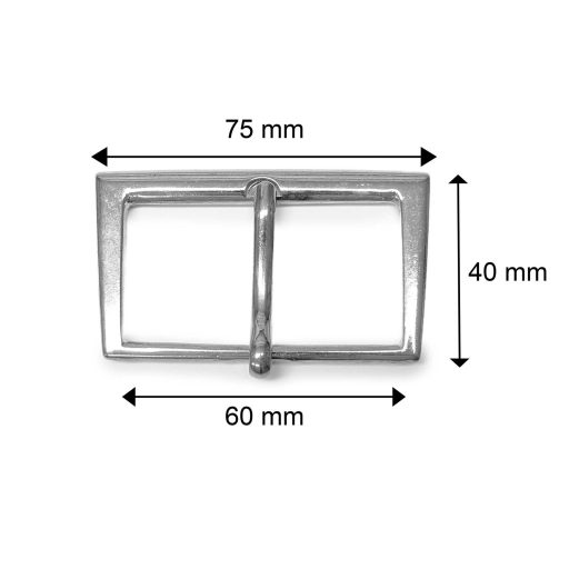 Belt buckle 60 mm wide, nickel