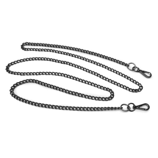 Bag Chain Black Nickel,  with Carabiners, 6 mm x 120 cm