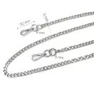 Bag Chain Nickel,  with Carabiners, 120 cm