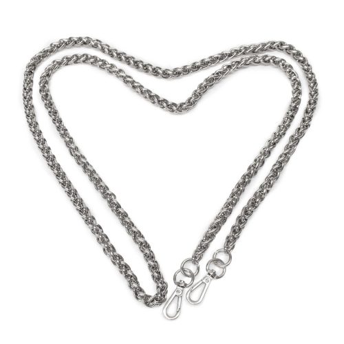 Bag Chain Nickel,  with Carabiners, 120 cm, Snake Chain