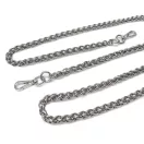 Bag Chain Nickel,  with Carabiners, 120 cm, Snake Chain