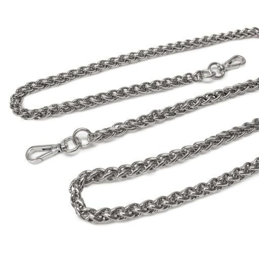 Bag Chain Nickel,  with Carabiners, 120 cm, Snake Chain