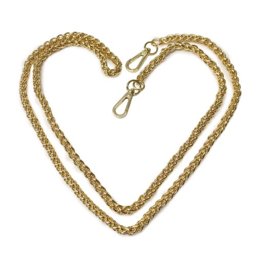 Bag Chain gold,  with Carabiners, 120 cm, Snake Chain