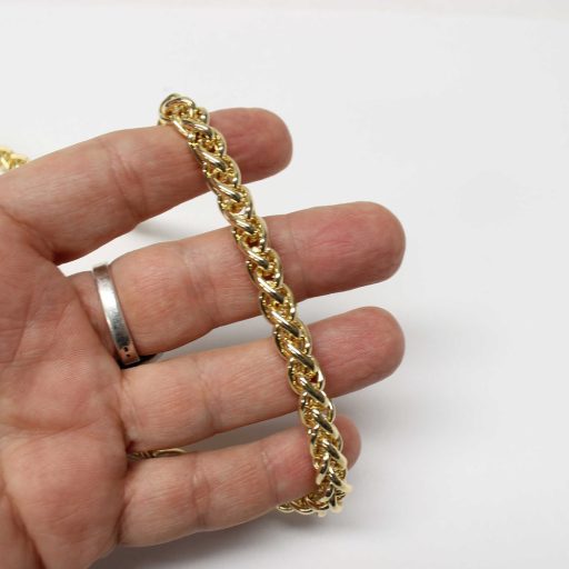Bag Chain gold,  with Carabiners, 120 cm, Snake Chain