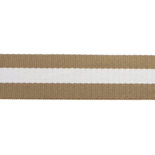 Polycotton webbing, beige-white, 38 mm