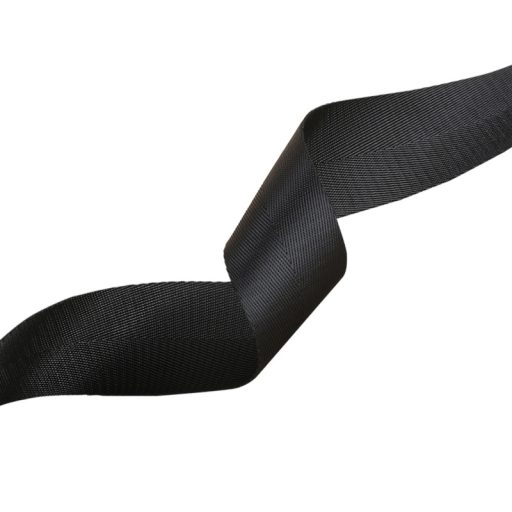 Black Satin Bag Webbing - 50mm