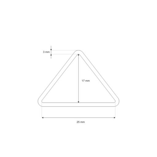 Iron D-ring triangle, 25x17x3 mm, Nickel