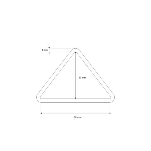Iron D-ring triangle, 30x17x4 mm, Nickel