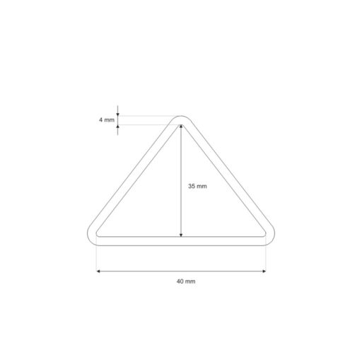 Iron D-ring triangle, 40x30x4 mm, Nickel