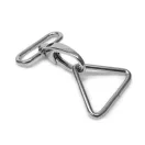Iron D-ring triangle, 40x30x4 mm, Nickel