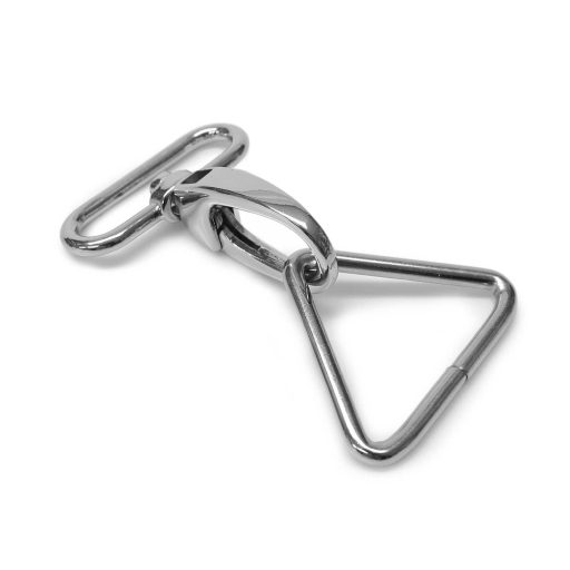 Iron D-ring triangle, 40x30x4 mm, Nickel