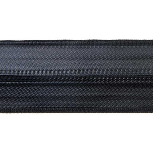 Waterproof nylon zipper, black
