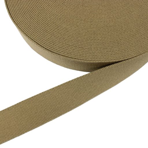 Cotton Webbing, Dark beige, 40 mm