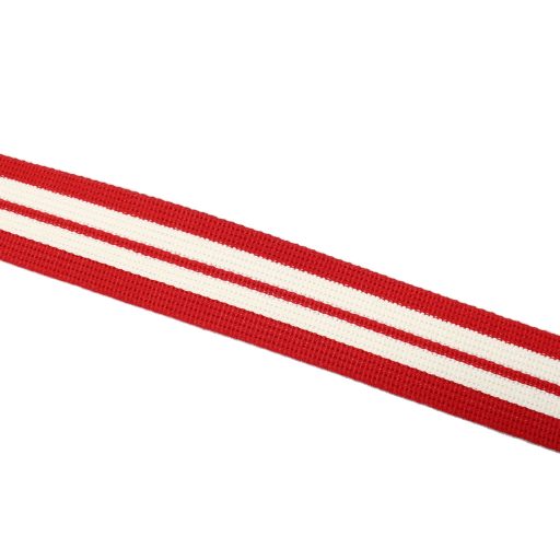 Red-White Striped Satin Strap, 40 mm
