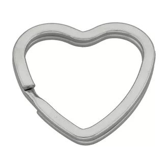 Heart Key Ring, Nickel, 33 mm