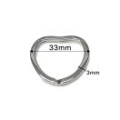 Heart Key Ring, Nickel, 33 mm