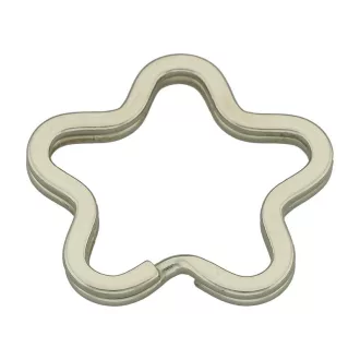 Star Key Ring, Nickel, 34 mm