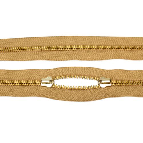 Standard YKK Zipper, Beige, Brass, T5