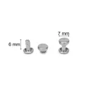 Flat head design stud, silver, 7 mm