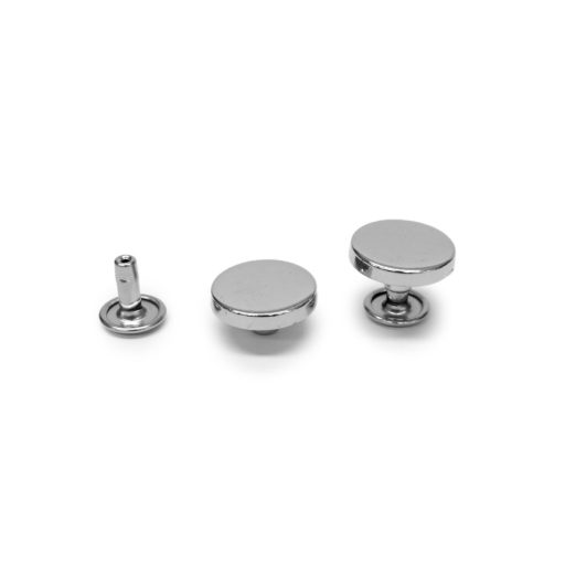 Flat head design stud, silver, 14 mm